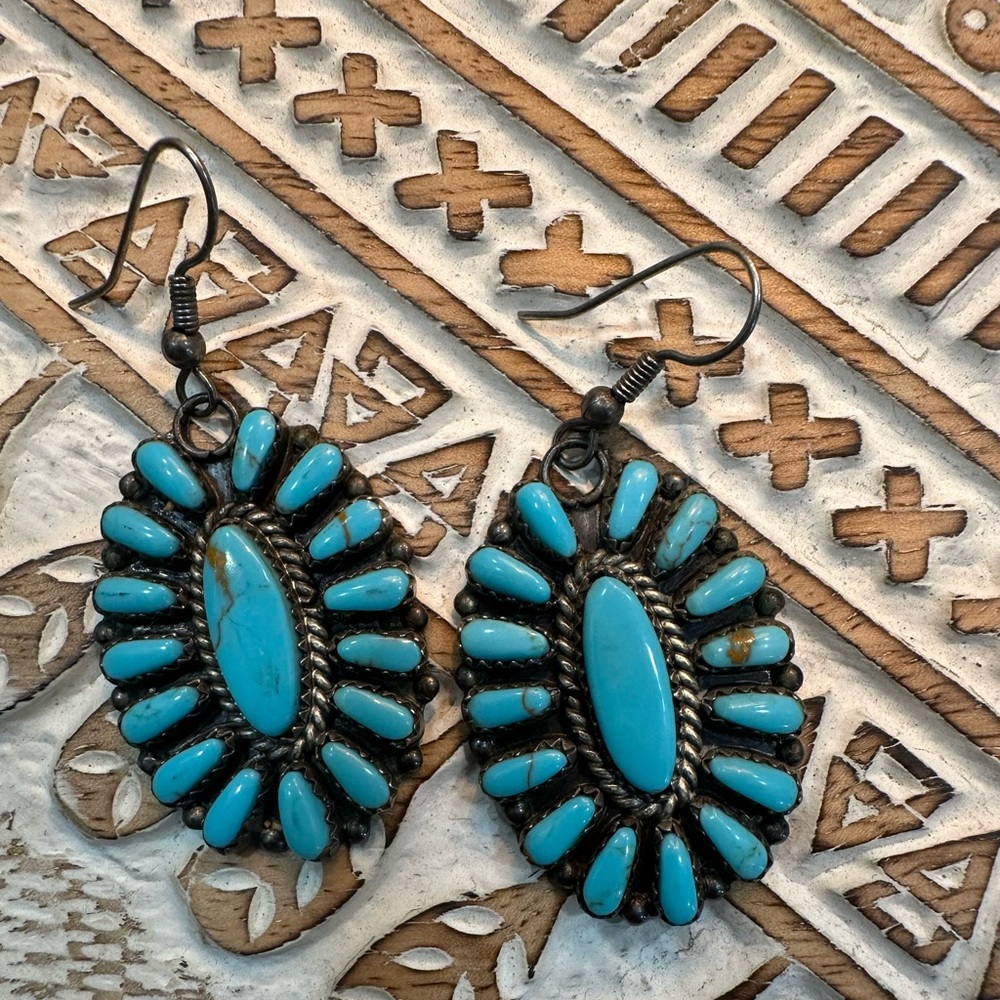 Turquoise Cluster Earrings
